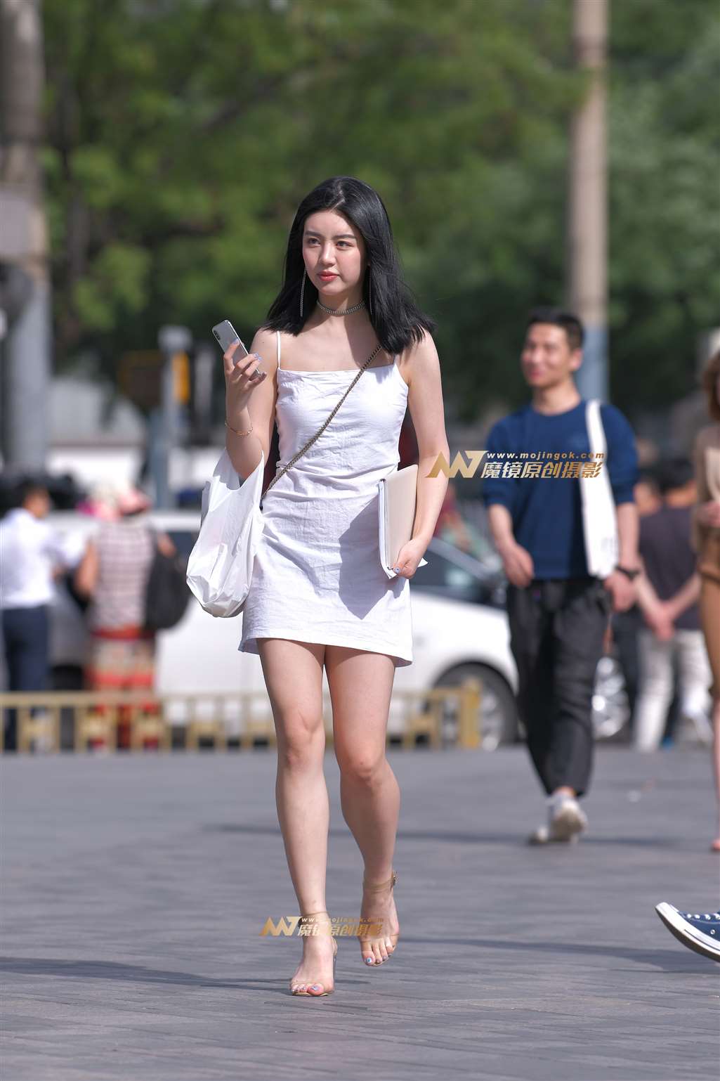 图片[4]-【红石赛贴】高跟长腿白裙美女-街拍流行馆