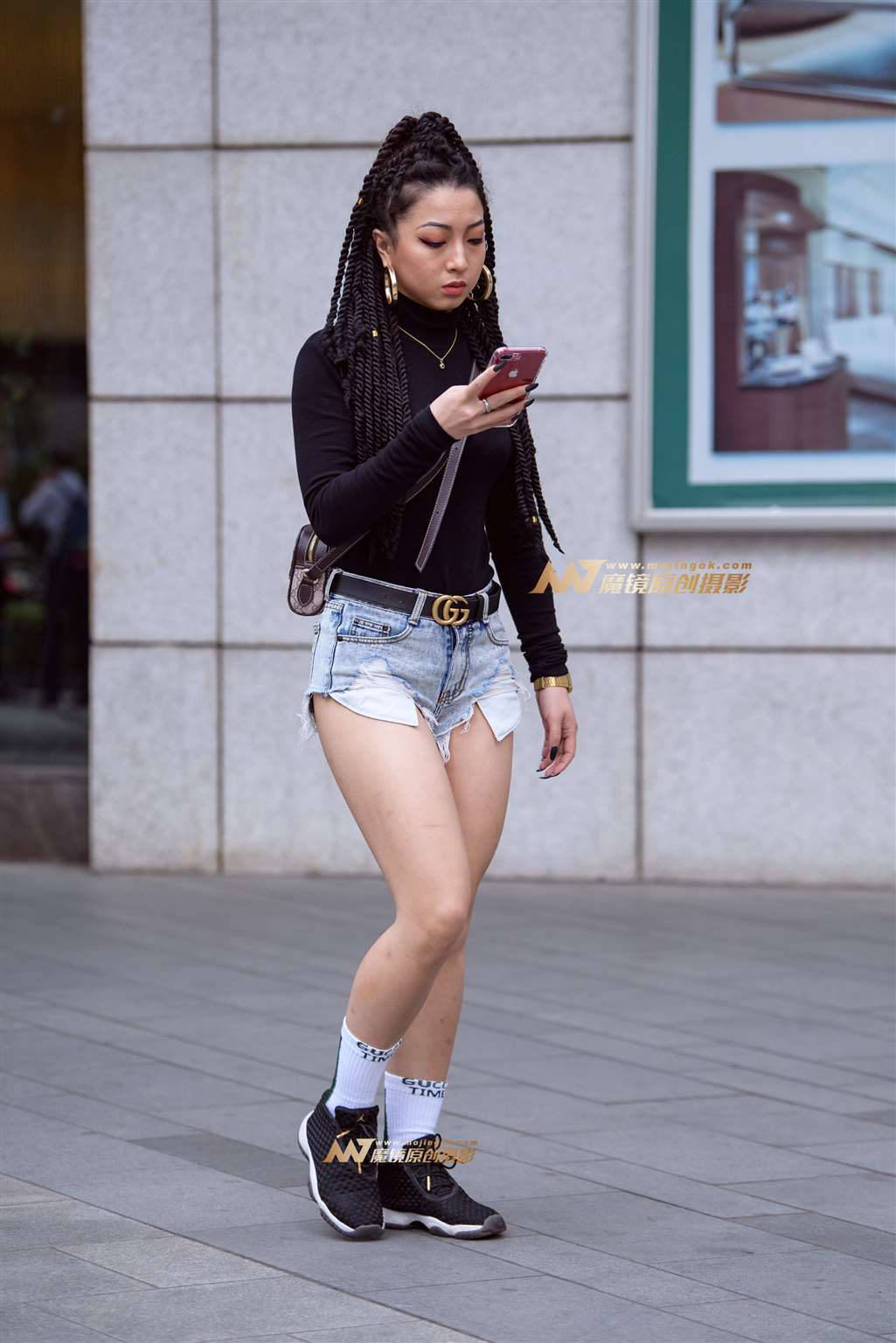 图片[1]-【久久赛帖】时尚个性热裤美女-街拍流行馆
