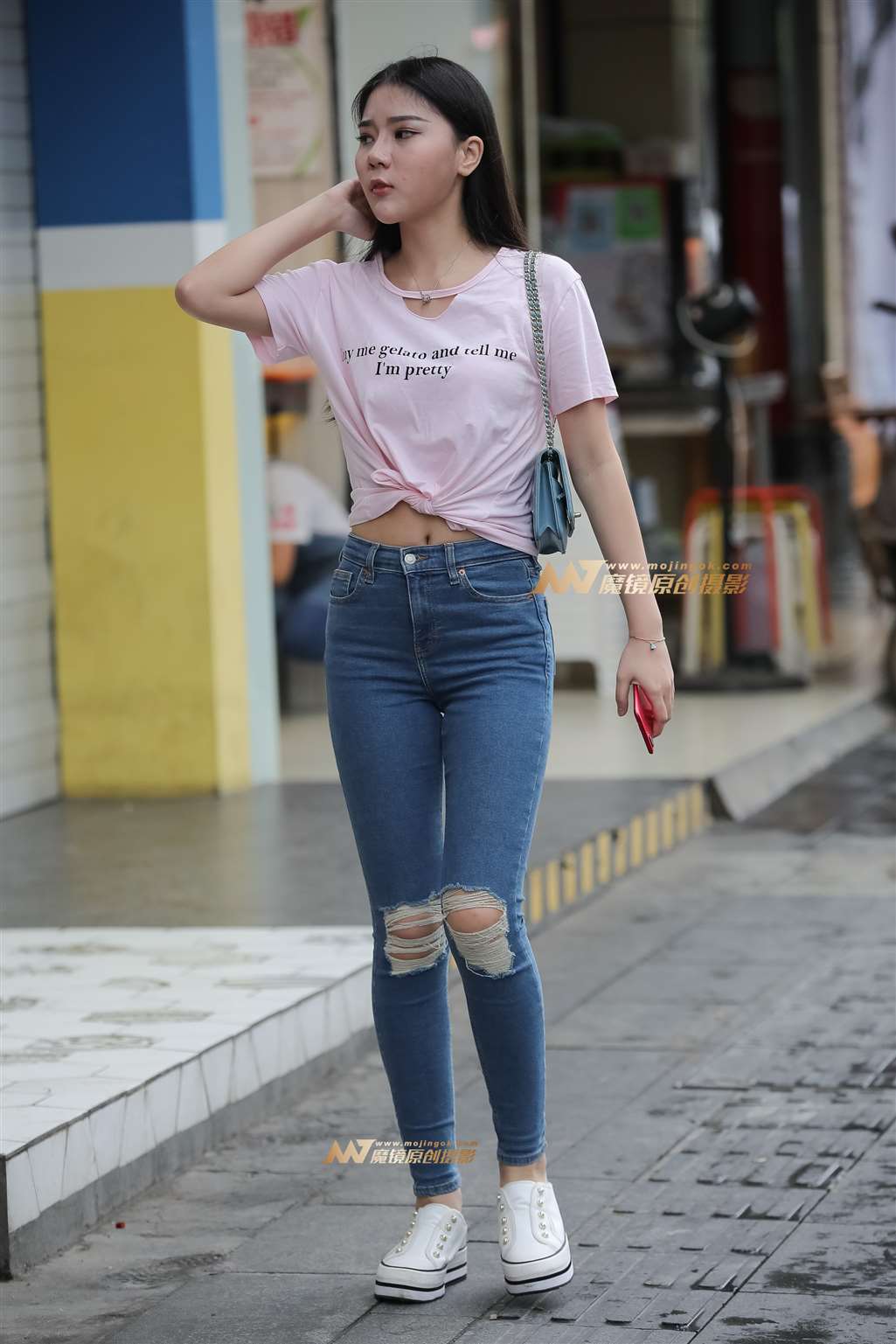 图片[4]-【凯恩赛帖】恬静牛仔女孩-街拍流行馆