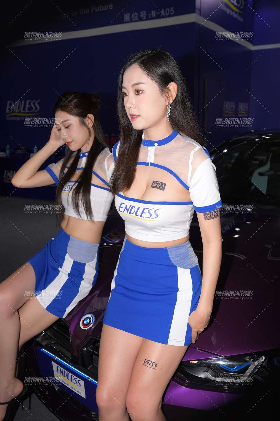 图片[1]-蓝裙美女-街拍流行馆